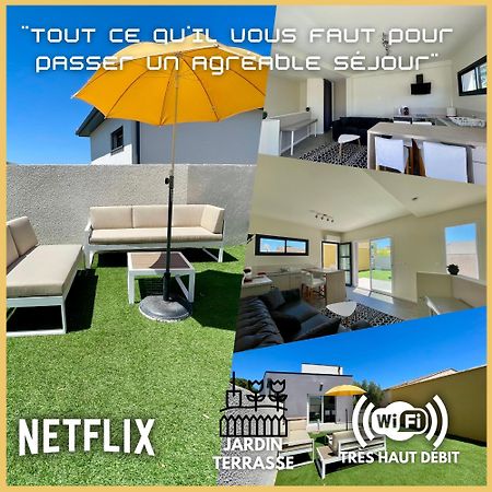 Appartement Souplex Jardin Proche Autoroute, Plages Et Attractions, Wifi - Tv, Calme Bessan Bagian luar foto