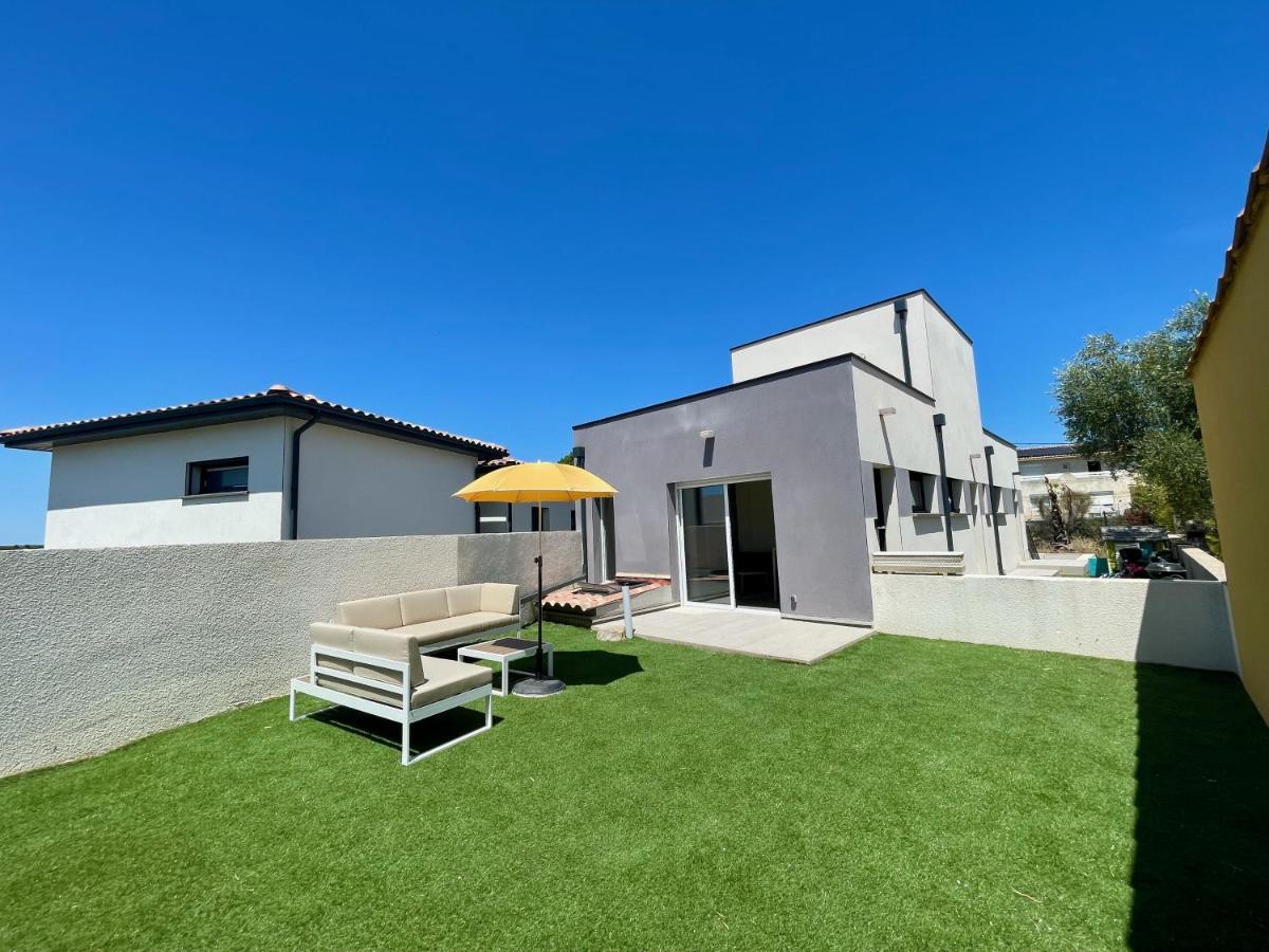 Appartement Souplex Jardin Proche Autoroute, Plages Et Attractions, Wifi - Tv, Calme Bessan Bagian luar foto