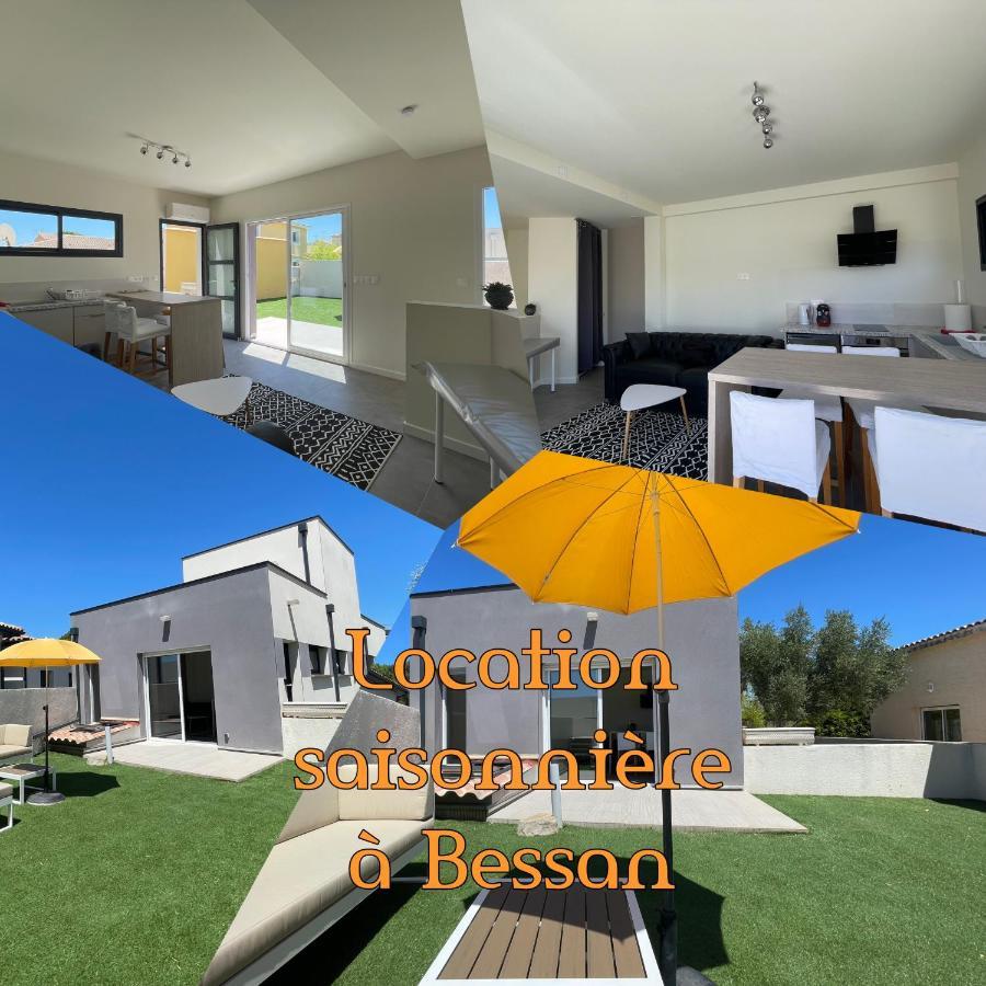 Appartement Souplex Jardin Proche Autoroute, Plages Et Attractions, Wifi - Tv, Calme Bessan Bagian luar foto
